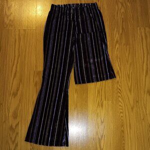 Wonder Nation Retro Y2K Striped Velvet Flare Pants Girls Size L (10–12)